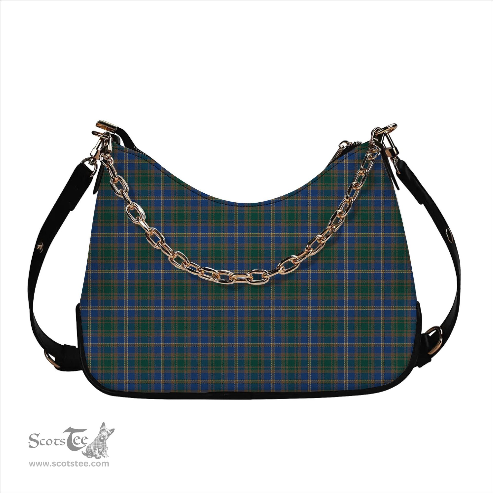 ScotsTee Shop Scottish Strange of Balkaskie Modern Tartan Handbag Women's Shoulder Bag With Chain