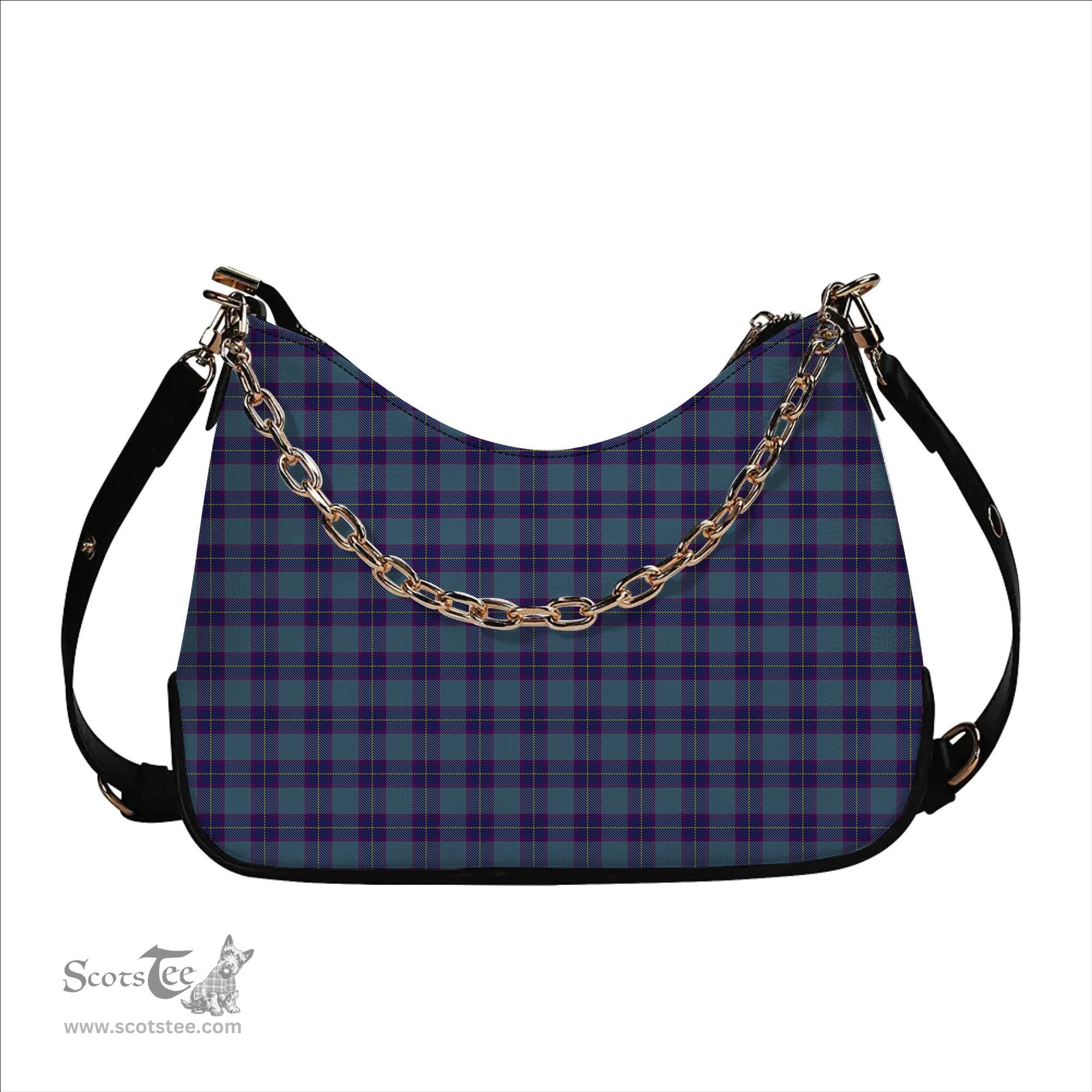 ScotsTee Shop Scottish Peacock Samantha Tartan Handbag Women's Shoulder Bag With Chain