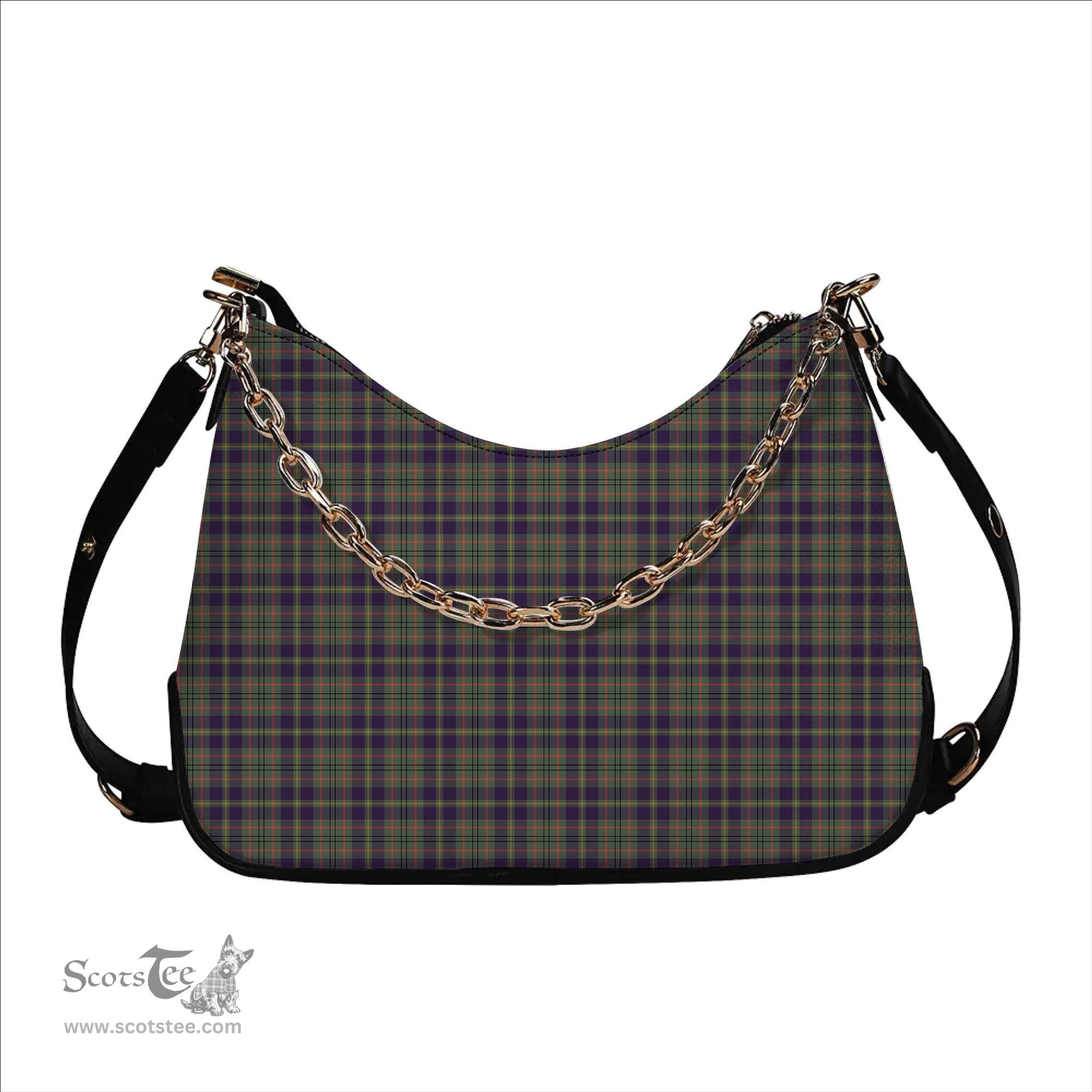 ScotsTee Shop Scottish Tailyour Weathered Tartan Handbag Women's Shoulder Bag With Chain