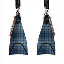 ScotsTee Shop Scottish Thomson Blue Modern Clan Tartan Handbag Women's Shoulder Bag With Chain