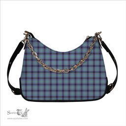 ScotsTee Shop Scottish Texas Bluebonnet Tartan Handbag Women's Shoulder Bag With Chain
