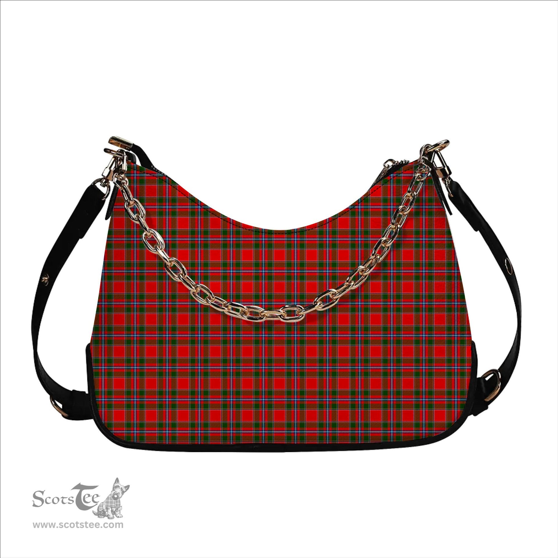 ScotsTee Shop Scottish Perthshire District Tartan Handbag Women's Shoulder Bag With Chain