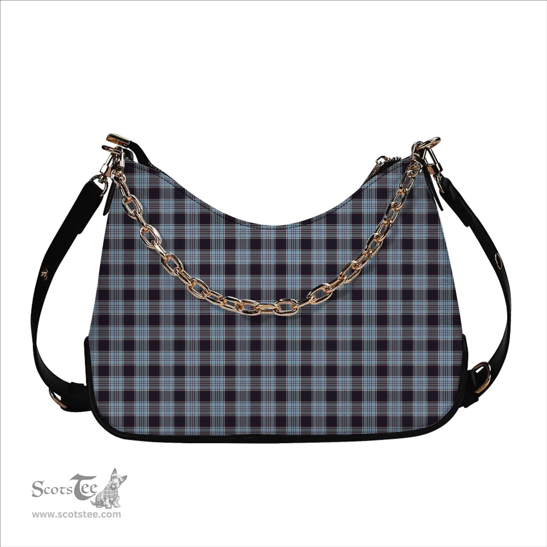 ScotsTee Shop Scottish Royal Canadian Air Force Tartan Handbag Women's Shoulder Bag With Chain