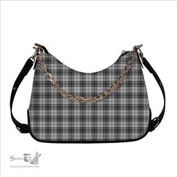 ScotsTee Shop Scottish Sandilands Grey Tartan Handbag Women's Shoulder Bag With Chain