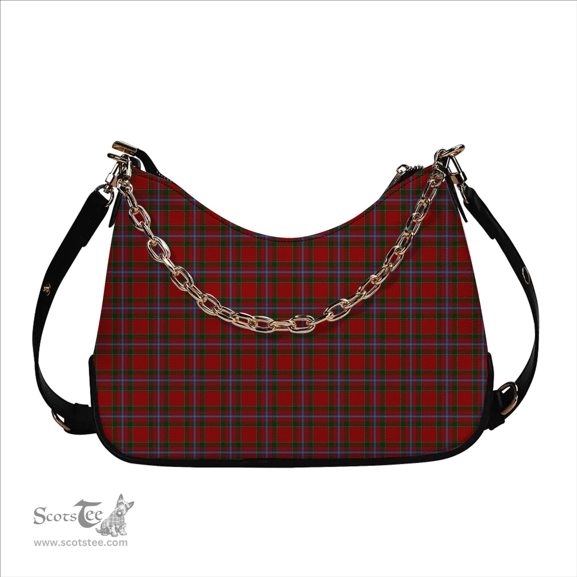 ScotsTee Shop Scottish Stewart of Fingask 1 Tartan Handbag Women's Shoulder Bag With Chain