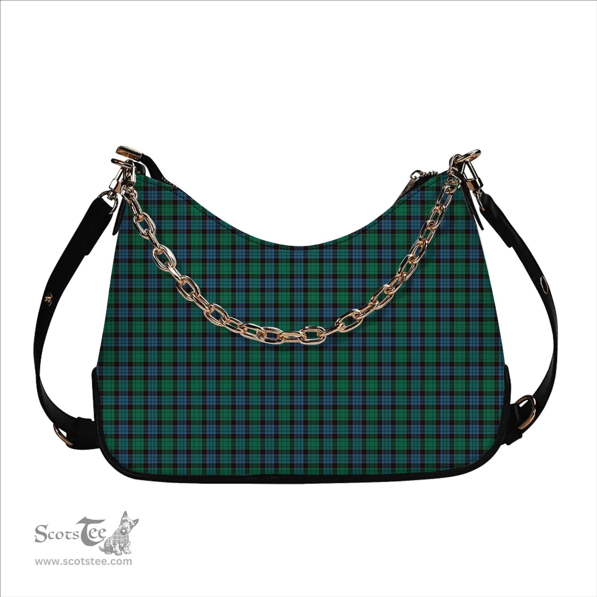 ScotsTee Shop Scottish Stewart Old Ancient Tartan Handbag Women's Shoulder Bag With Chain