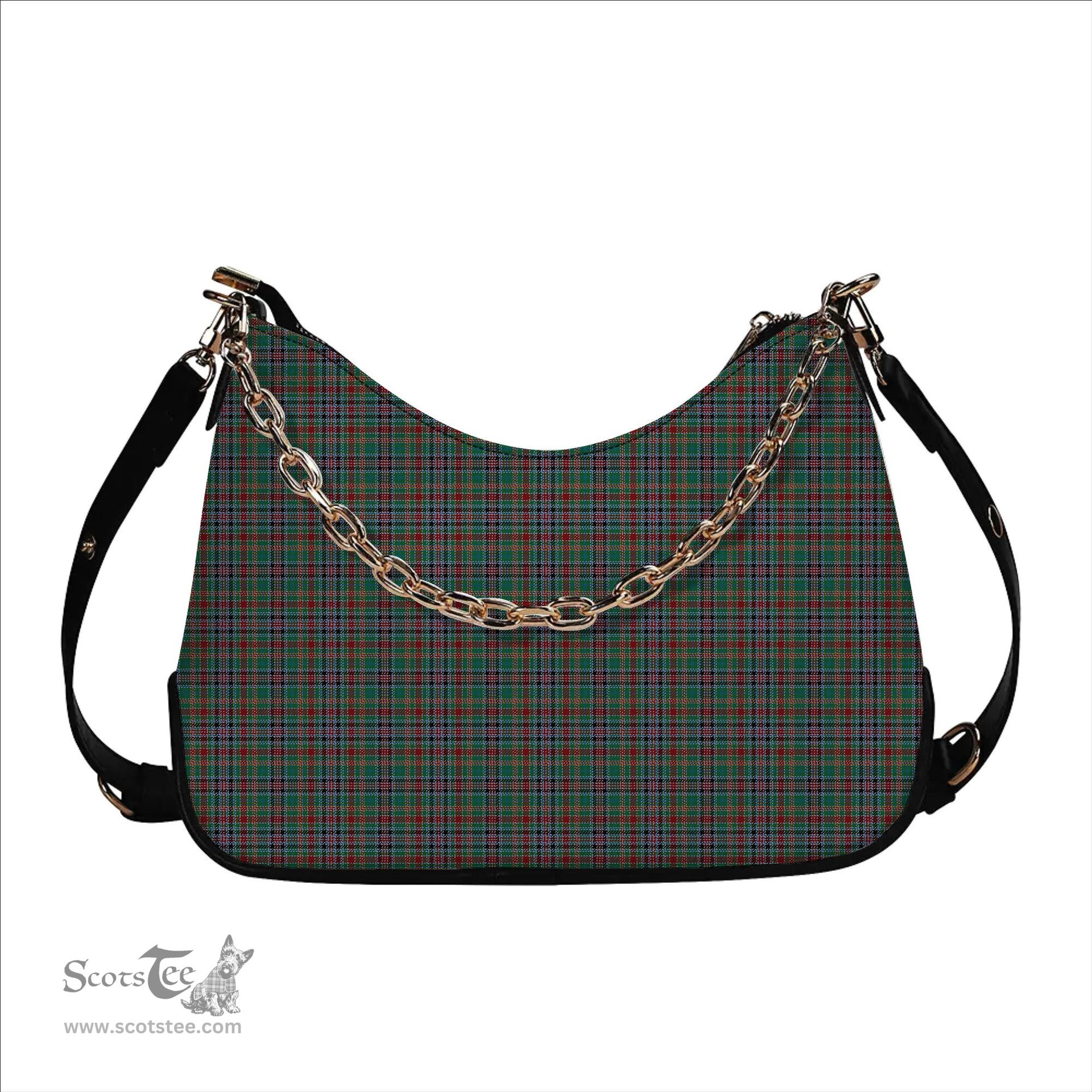 ScotsTee Shop Scottish Russell Old Ancient Tartan Handbag Women's Shoulder Bag With Chain