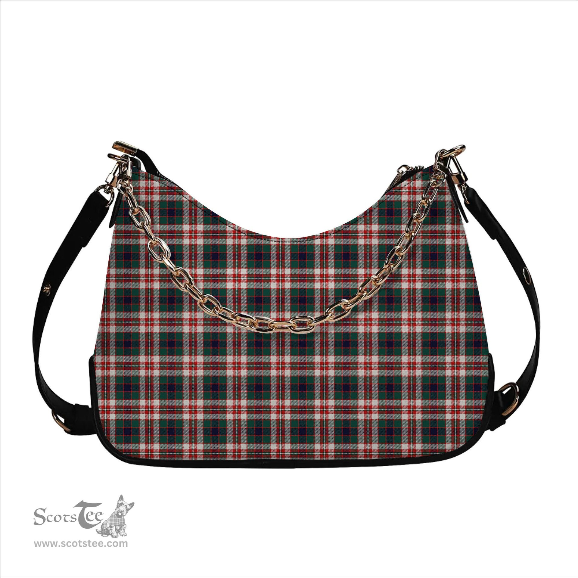 ScotsTee Shop Scottish Robertson Dress Modern Tartan Handbag Women's Shoulder Bag With Chain