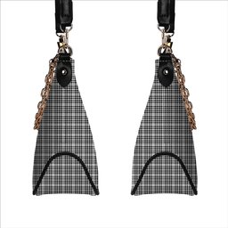 ScotsTee Shop Scottish Scott Black and White Modern Tartan Handbag Women's Shoulder Bag With Chain