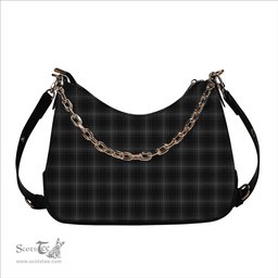 ScotsTee Shop Scottish Stewart Mourning 1880 Tartan Handbag Women's Shoulder Bag With Chain