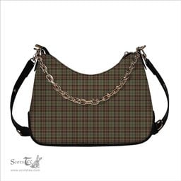 ScotsTee Shop Scottish Scott Green Weathered Tartan Handbag Women's Shoulder Bag With Chain