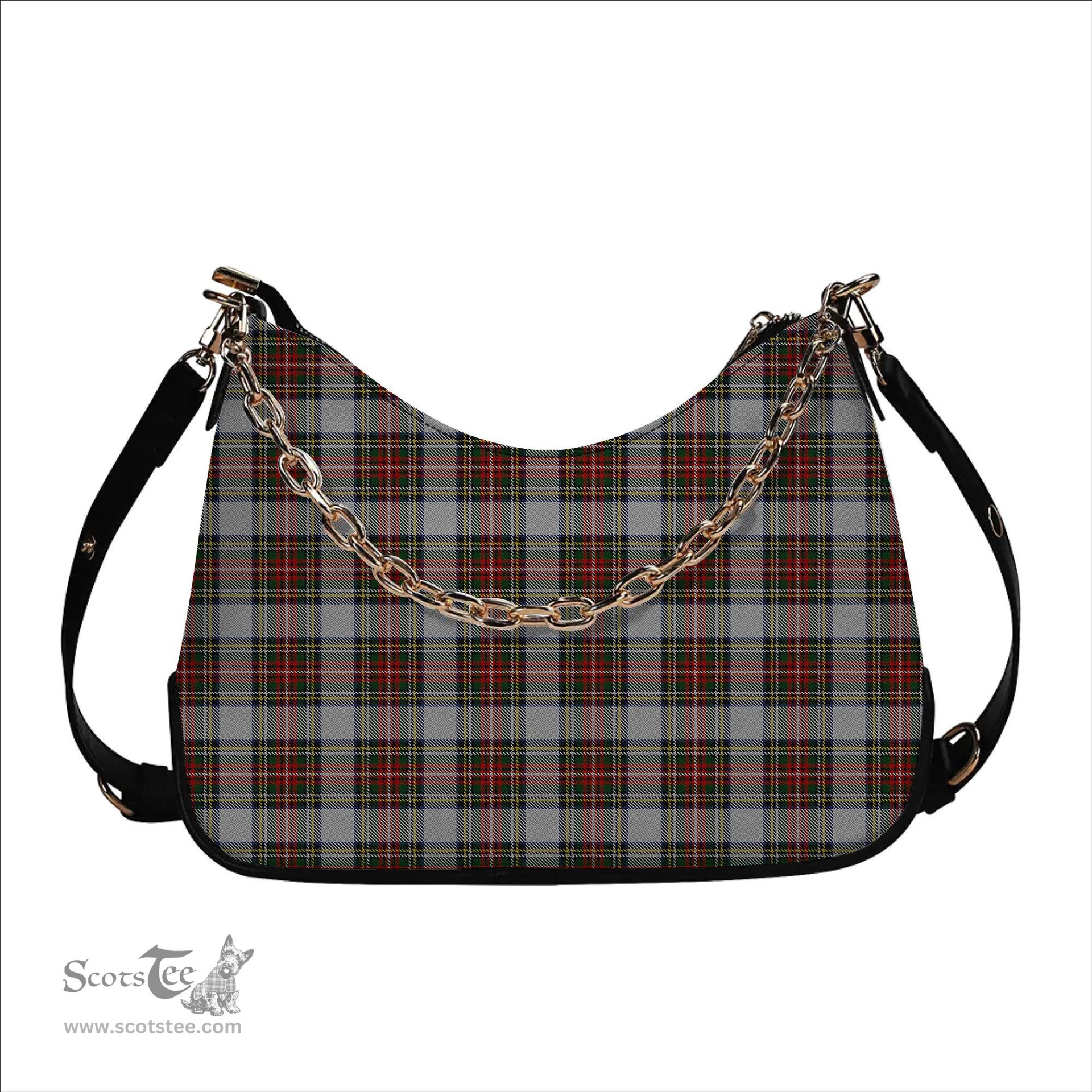 ScotsTee Shop Scottish Stewart Dress Tartan Handbag Women's Shoulder Bag With Chain