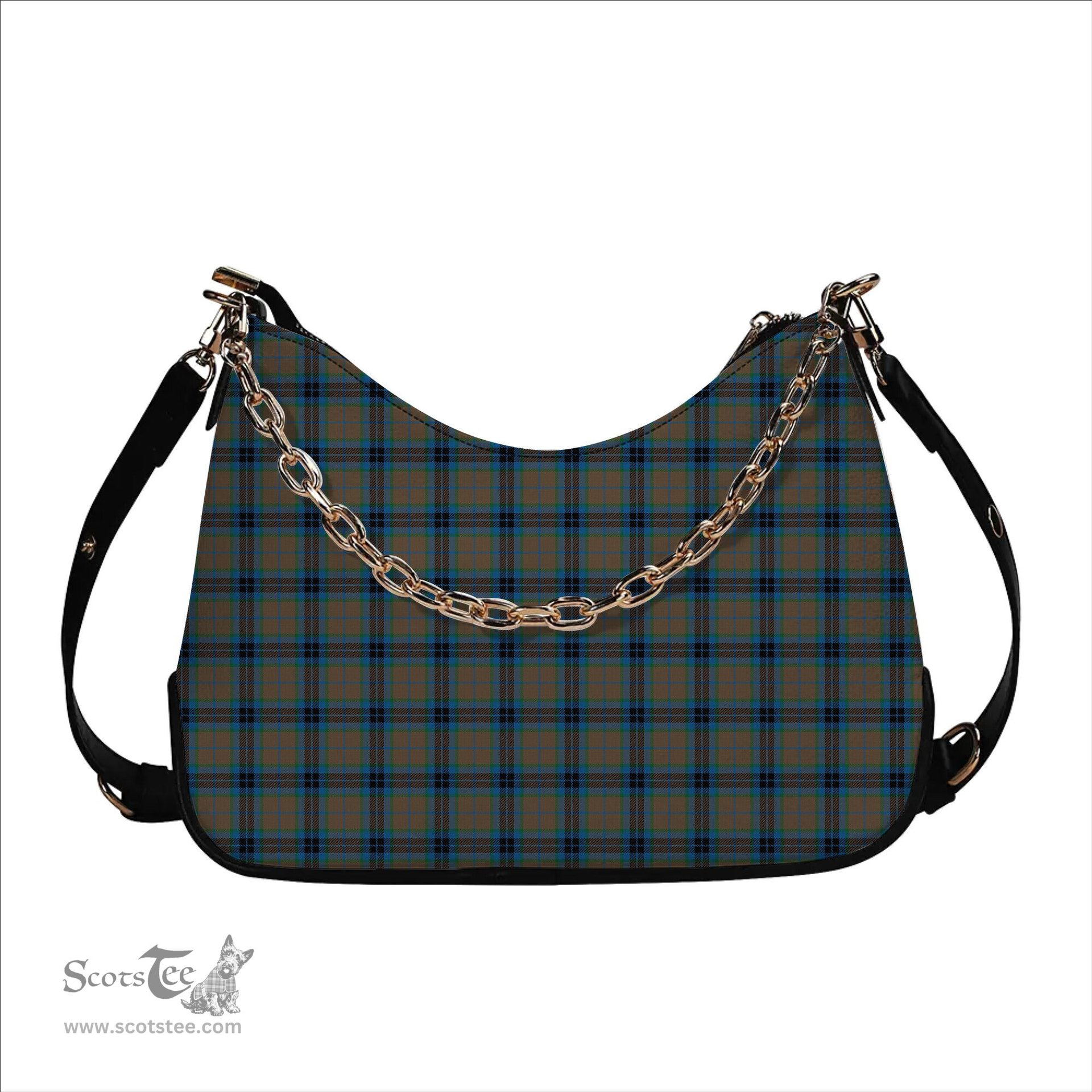 ScotsTee Shop Scottish Thomson Hunting Ancient Tartan Handbag Women's Shoulder Bag With Chain