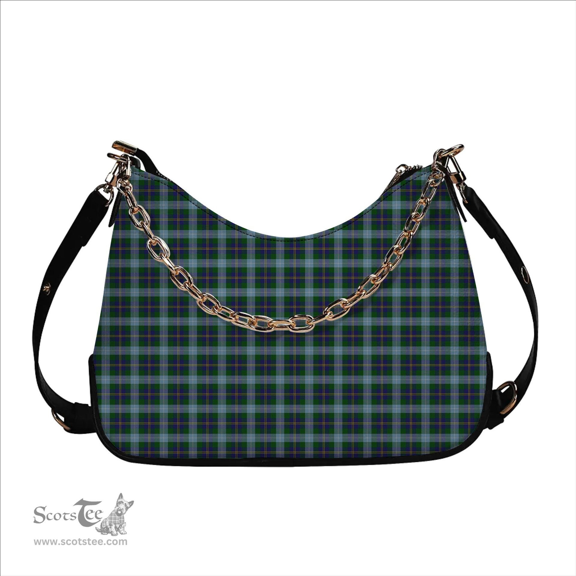 ScotsTee Shop Scottish Porteous Tartan Handbag Women's Shoulder Bag With Chain