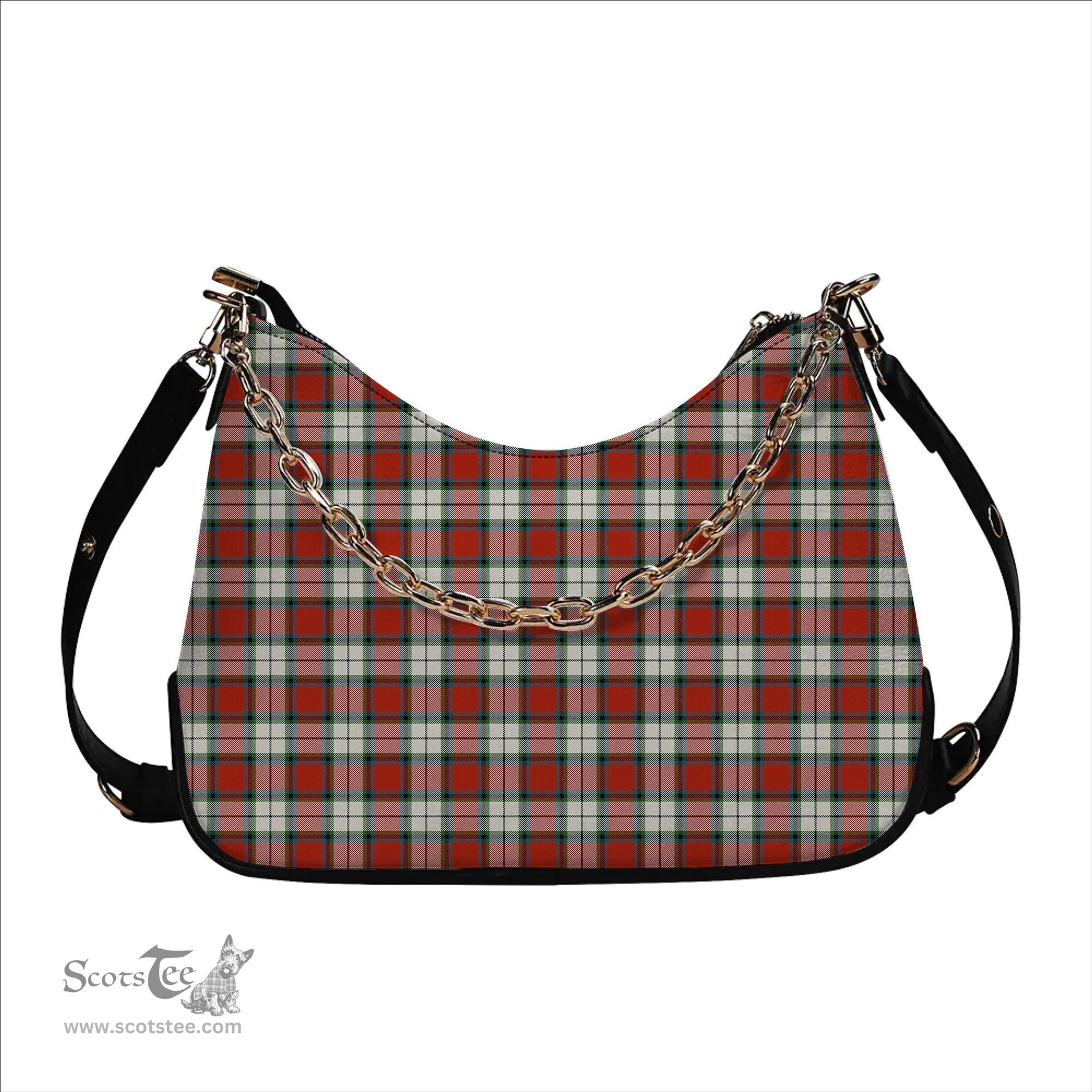 ScotsTee Shop Scottish Rose Dress Ancient Tartan Handbag Women's Shoulder Bag With Chain