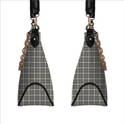 ScotsTee Shop Scottish Scott Black and White Ancient Tartan Handbag Women's Shoulder Bag With Chain