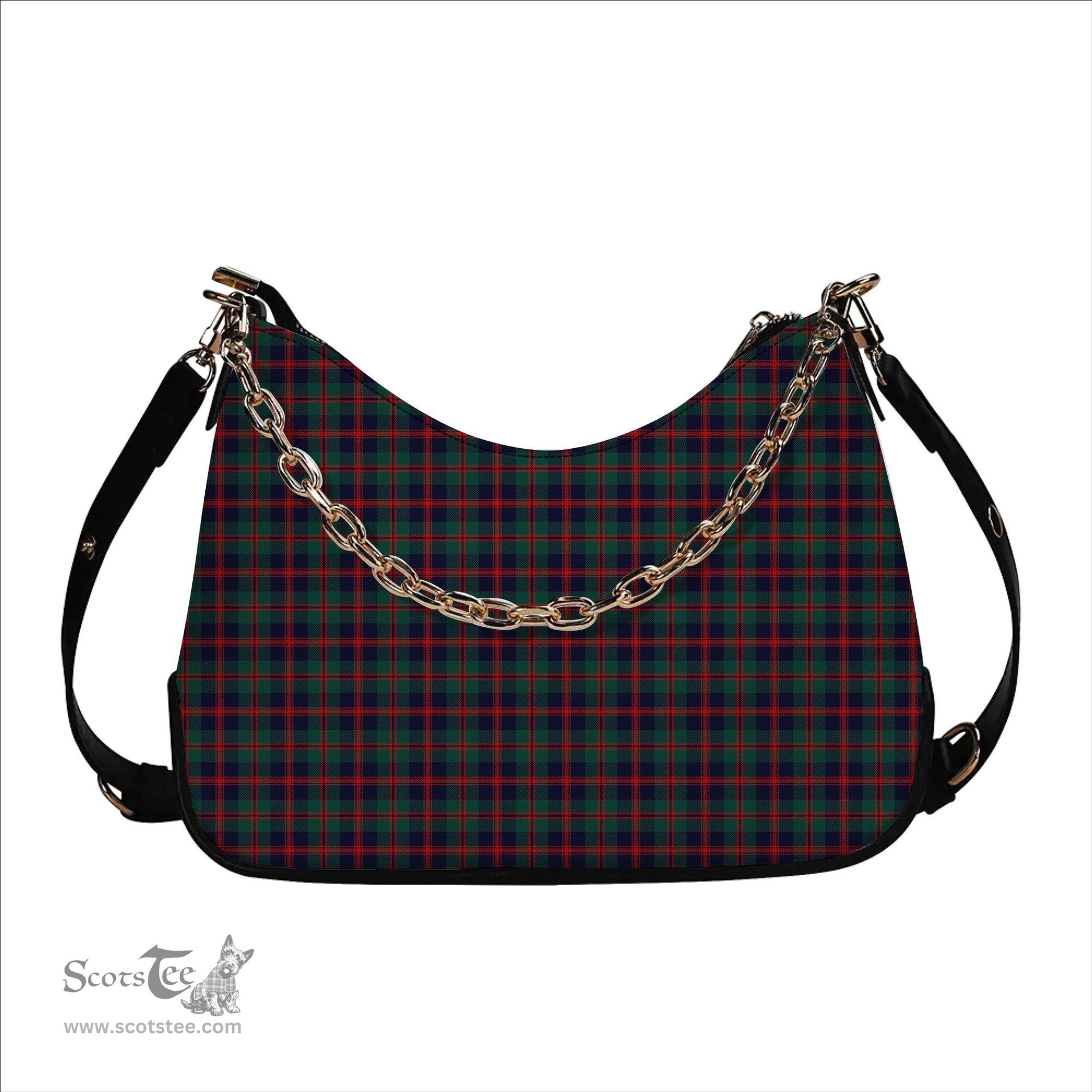 ScotsTee Shop Scottish Robertson of Struan Modern Tartan Handbag Women's Shoulder Bag With Chain
