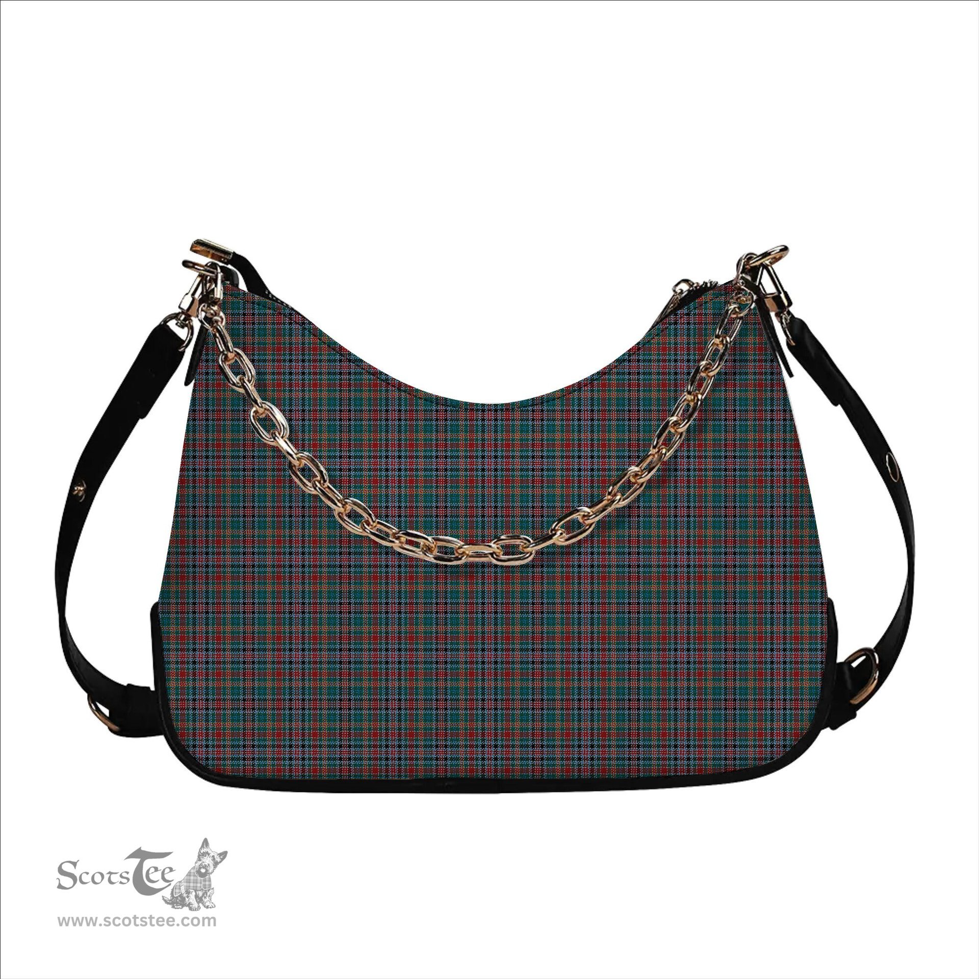 ScotsTee Shop Scottish Russell Old Modern Tartan Handbag Women's Shoulder Bag With Chain