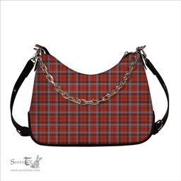 ScotsTee Shop Scottish Robertson Weathered Tartan Handbag Women's Shoulder Bag With Chain