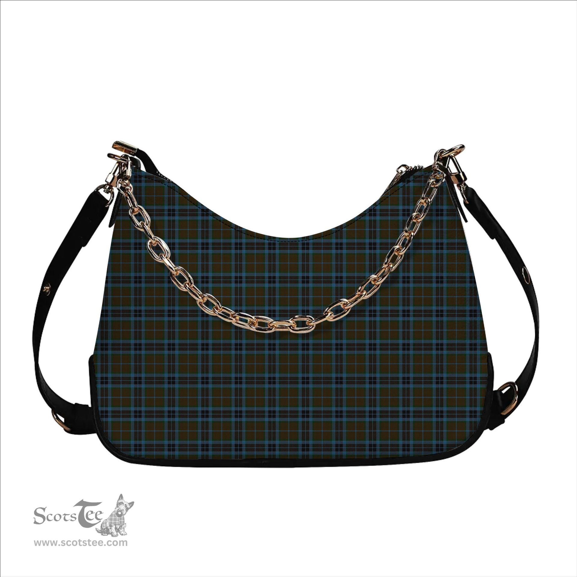 ScotsTee Shop Scottish Thompson Hunting Tartan Handbag Women's Shoulder Bag With Chain