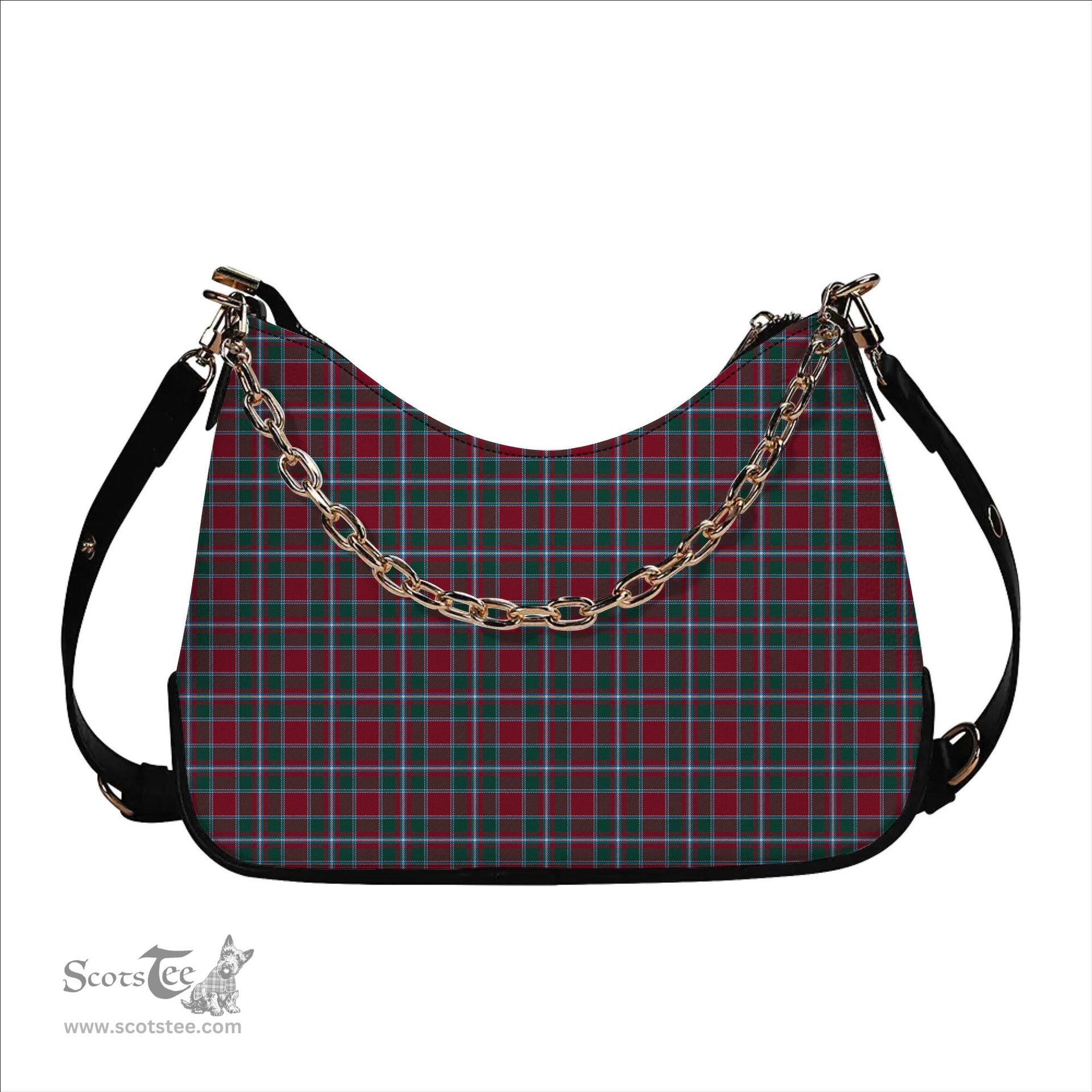 ScotsTee Shop Scottish Spence Modern Clan Tartan Handbag Women's Shoulder Bag With Chain