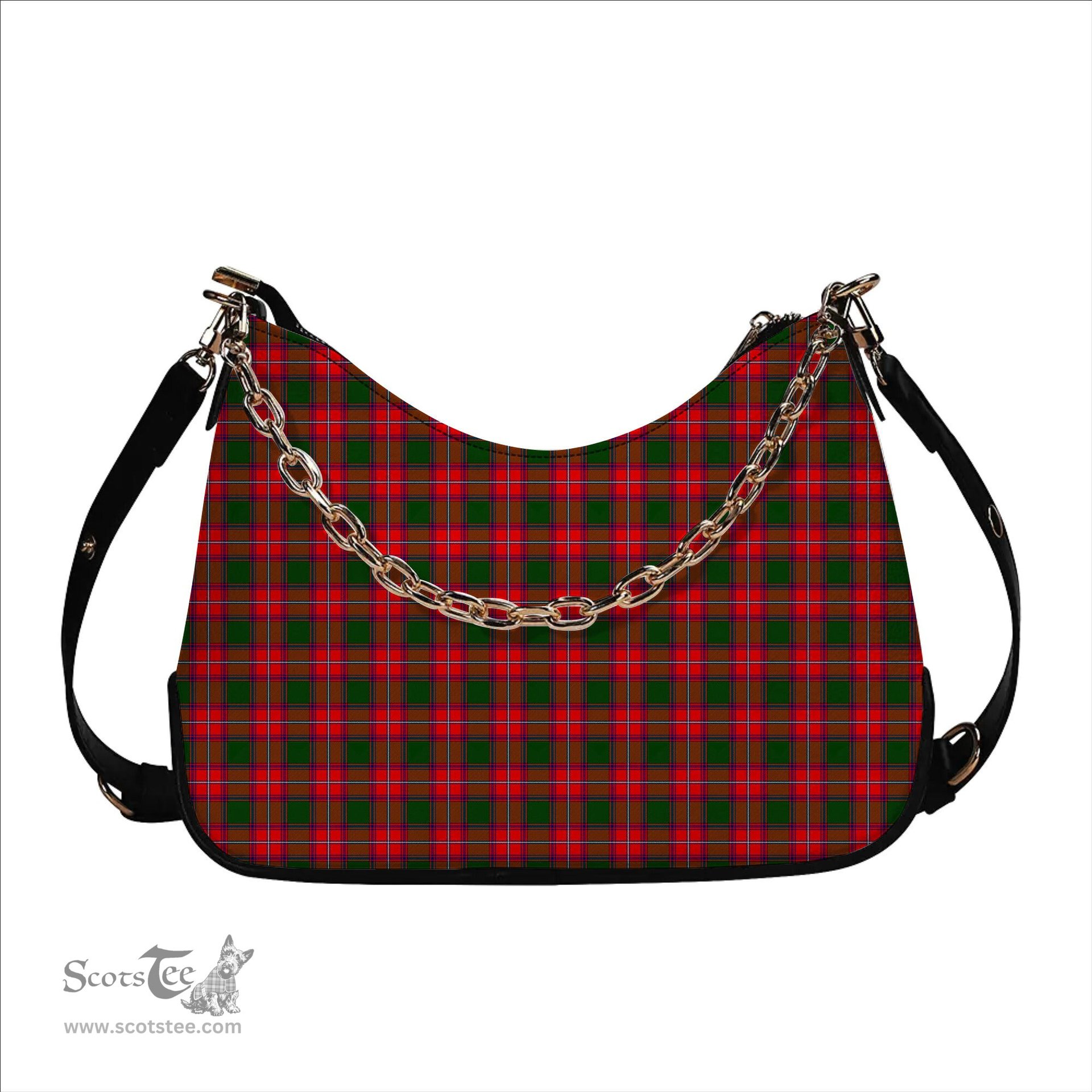 ScotsTee Shop Scottish Rattray Modern Tartan Handbag Women's Shoulder Bag With Chain