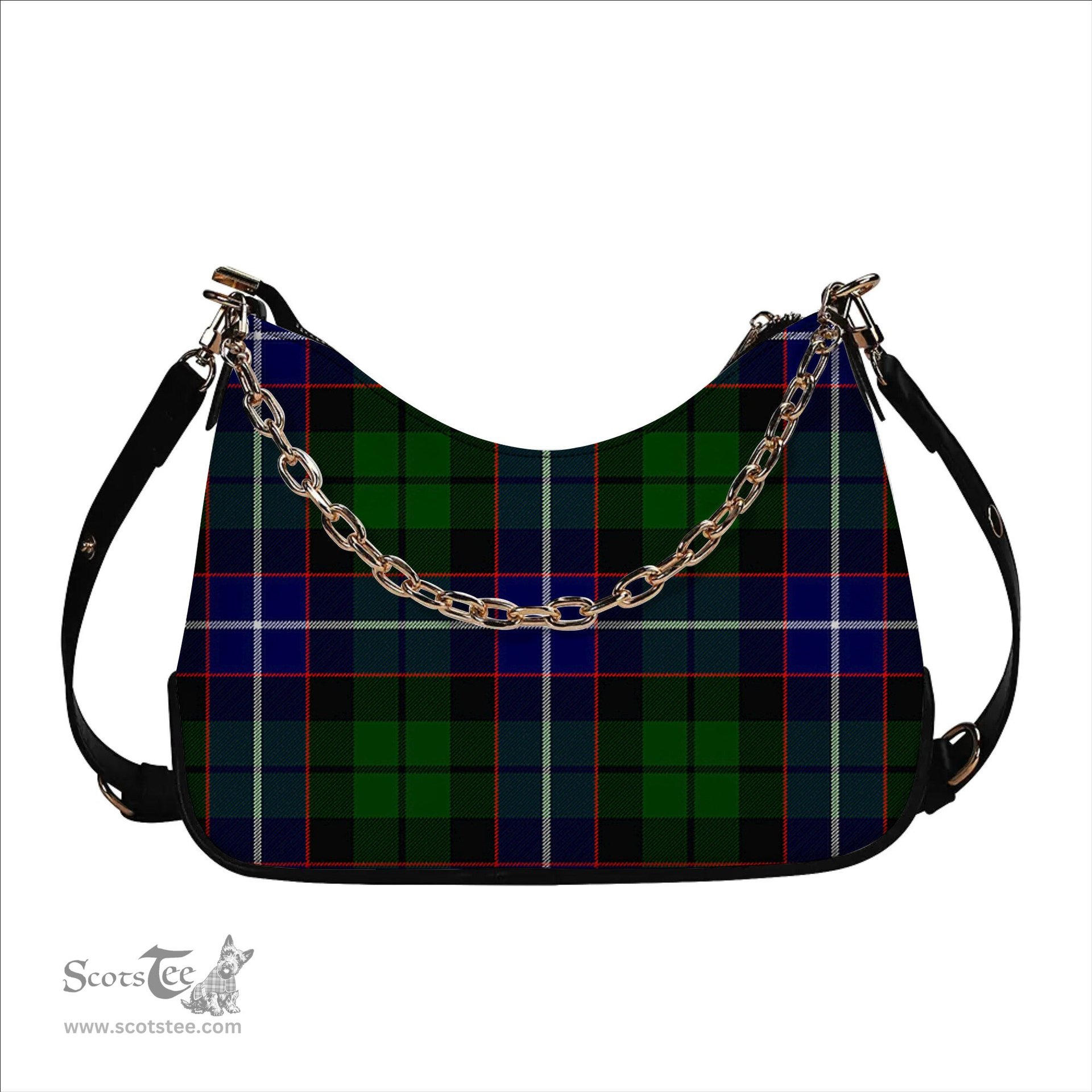 ScotsTee Shop Scottish Russell SC Tartan Handbag Women's Shoulder Bag With Chain