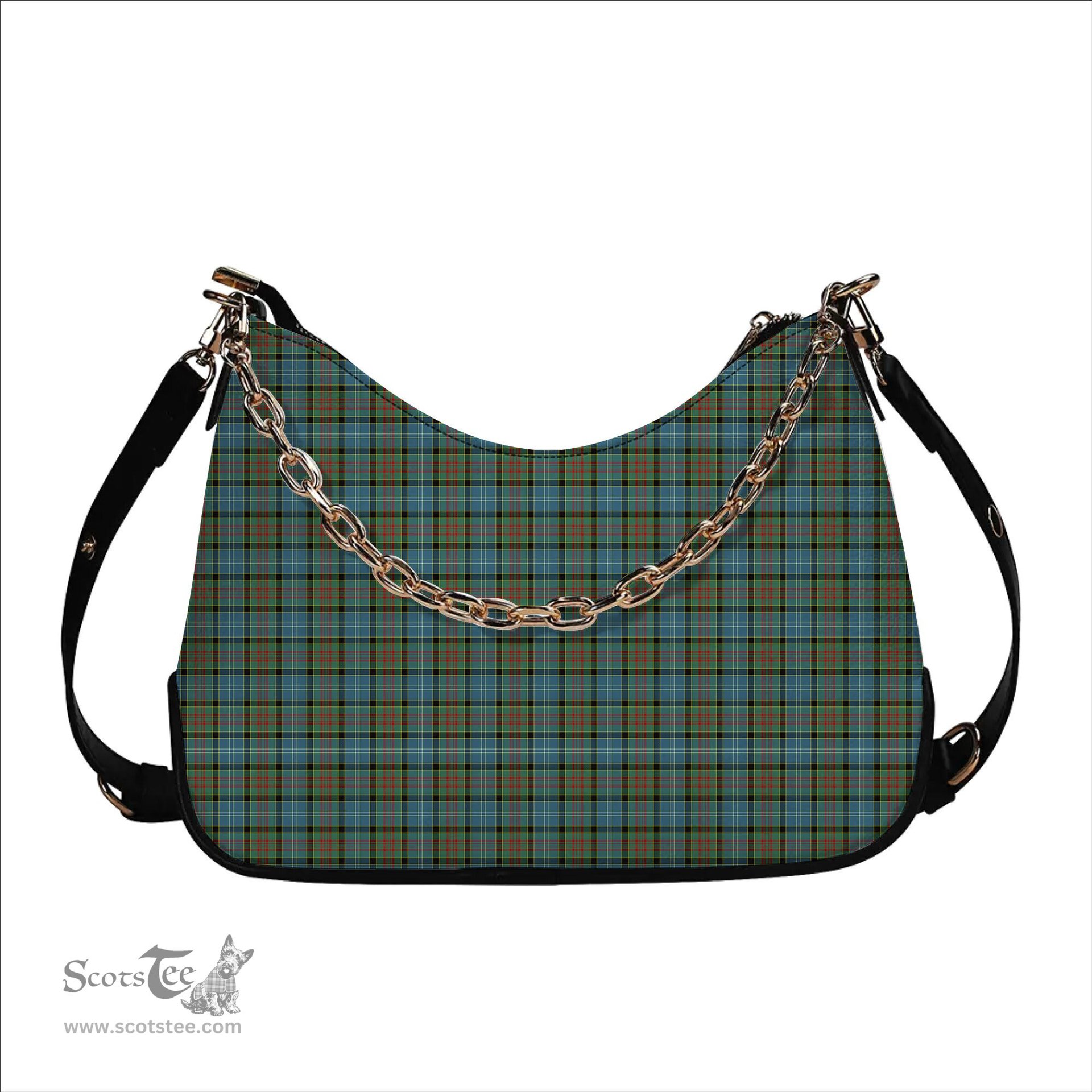 ScotsTee Shop Scottish Pasley District Tartan Handbag Women's Shoulder Bag With Chain