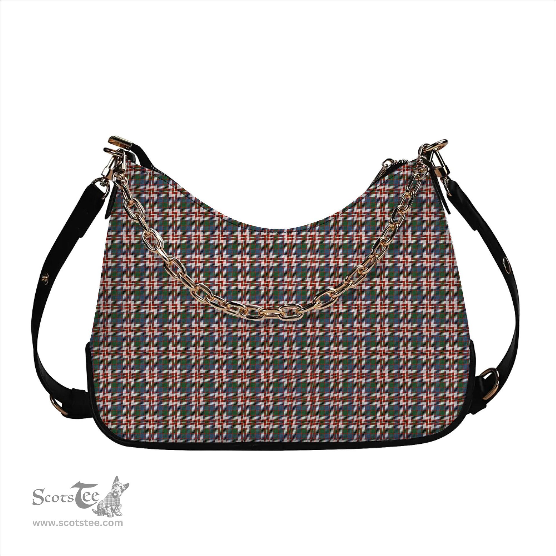 ScotsTee Shop Scottish Robertson Dress #2 Ancient Tartan Handbag Women's Shoulder Bag With Chain