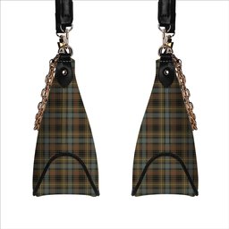 ScotsTee Shop Scottish Stewart Hunting Weathered Tartan Handbag Women's Shoulder Bag With Chain