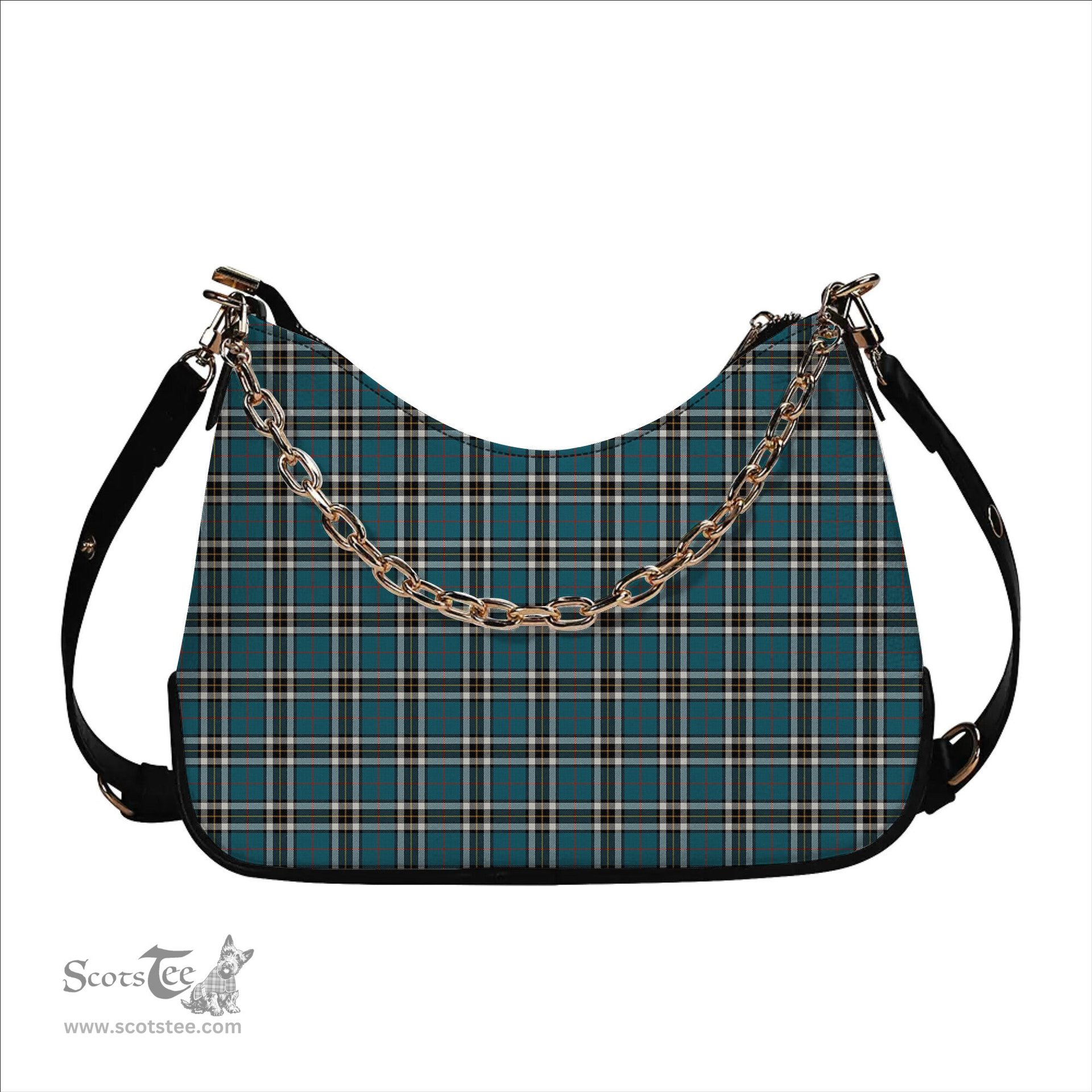 ScotsTee Shop Scottish Thompson Dress Blue Ancient Tartan Handbag Women's Shoulder Bag With Chain