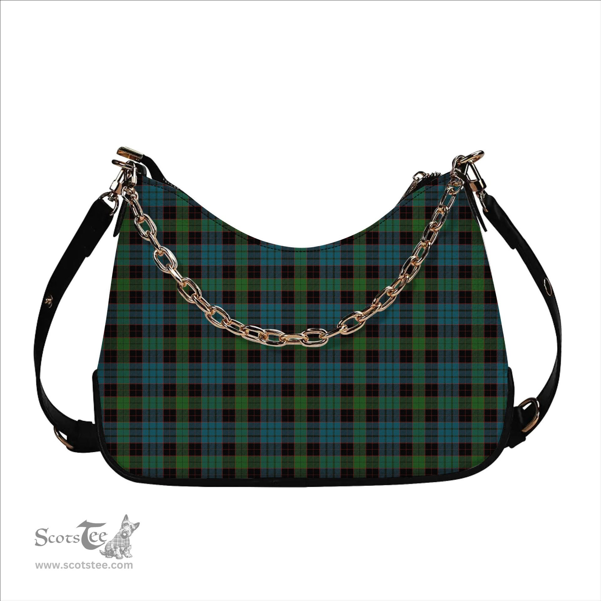 ScotsTee Shop Scottish Stewart Old Ancient Clan Tartan Handbag Women's Shoulder Bag With Chain