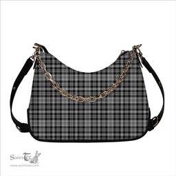 ScotsTee Shop Scottish Scott B&W 1850 Tartan Handbag Women's Shoulder Bag With Chain