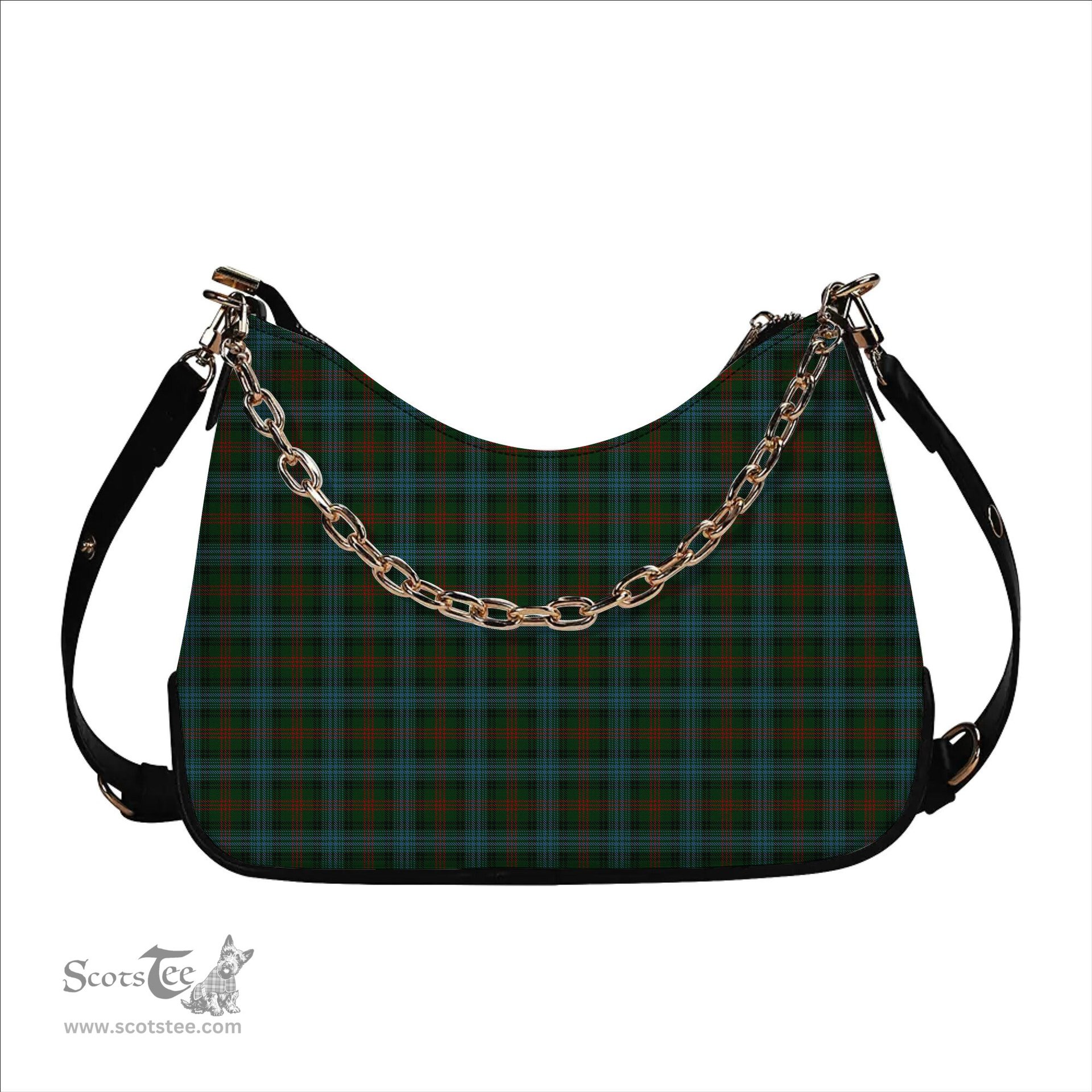 ScotsTee Shop Scottish Ross Hunting Tartan Handbag Women's Shoulder Bag With Chain