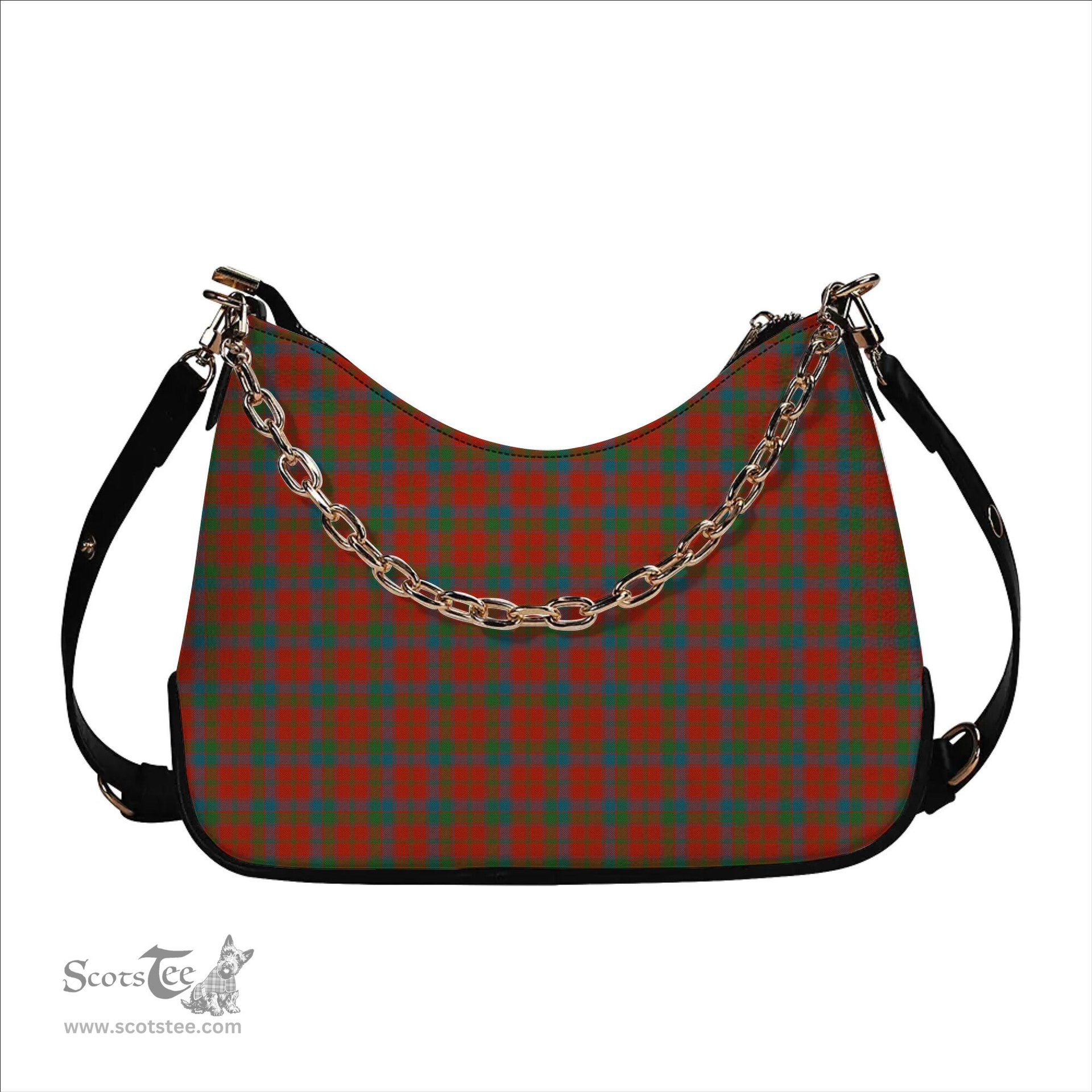 ScotsTee Shop Scottish Robertson Ancient Tartan Handbag Women's Shoulder Bag With Chain