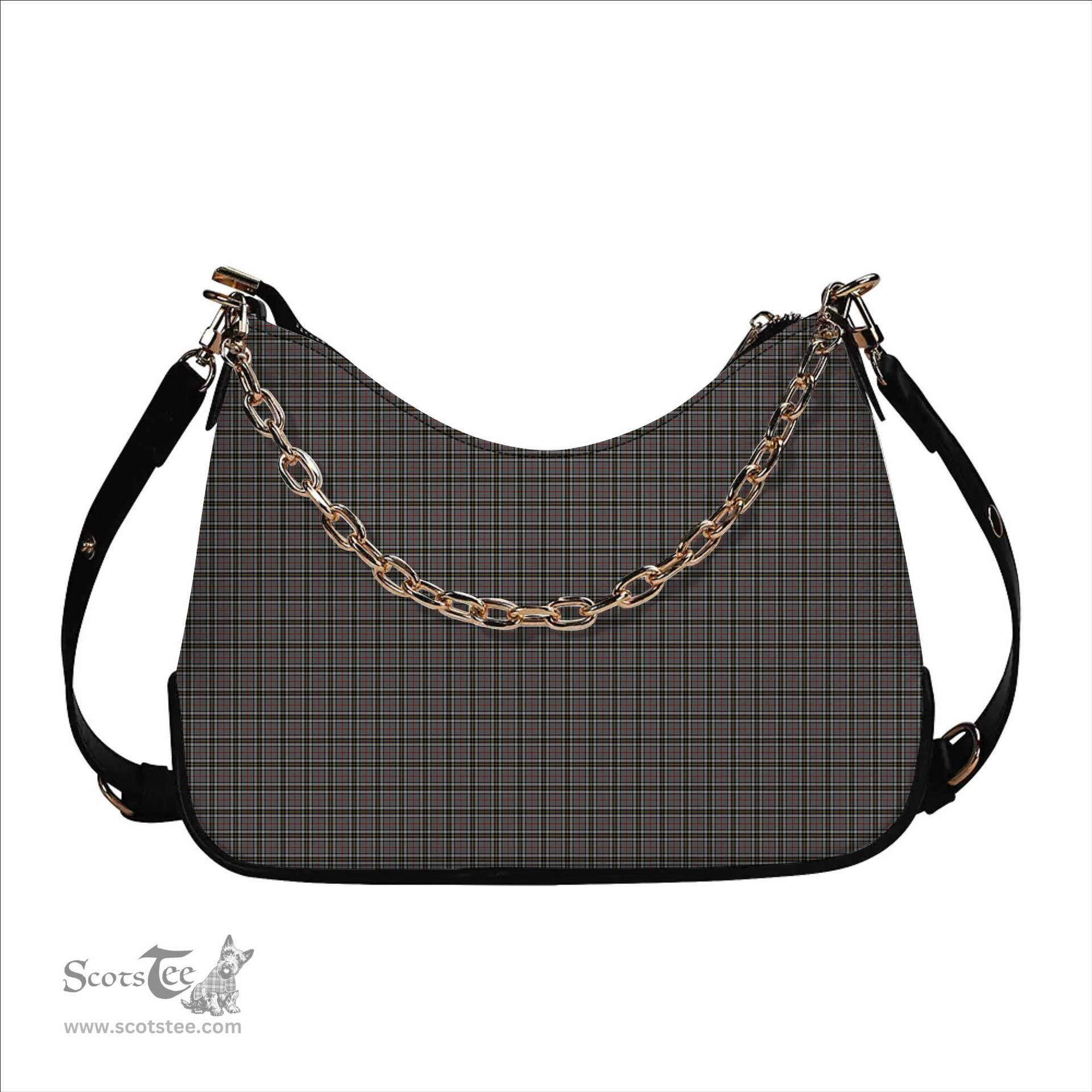 ScotsTee Shop Scottish Thomson Dress Grey Tartan Handbag Women's Shoulder Bag With Chain
