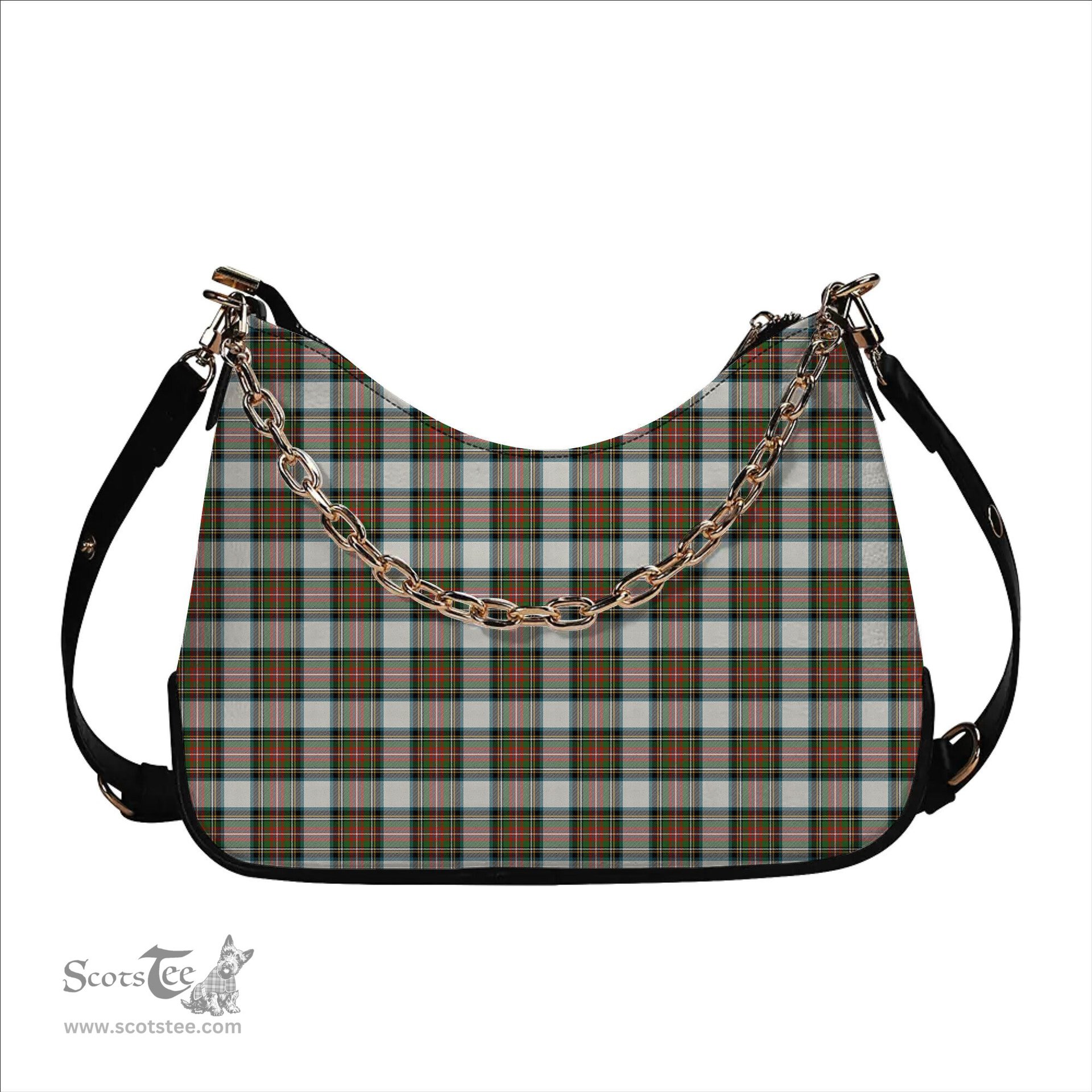 ScotsTee Shop Scottish Stewart Dress Ancient Tartan Handbag Women's Shoulder Bag With Chain