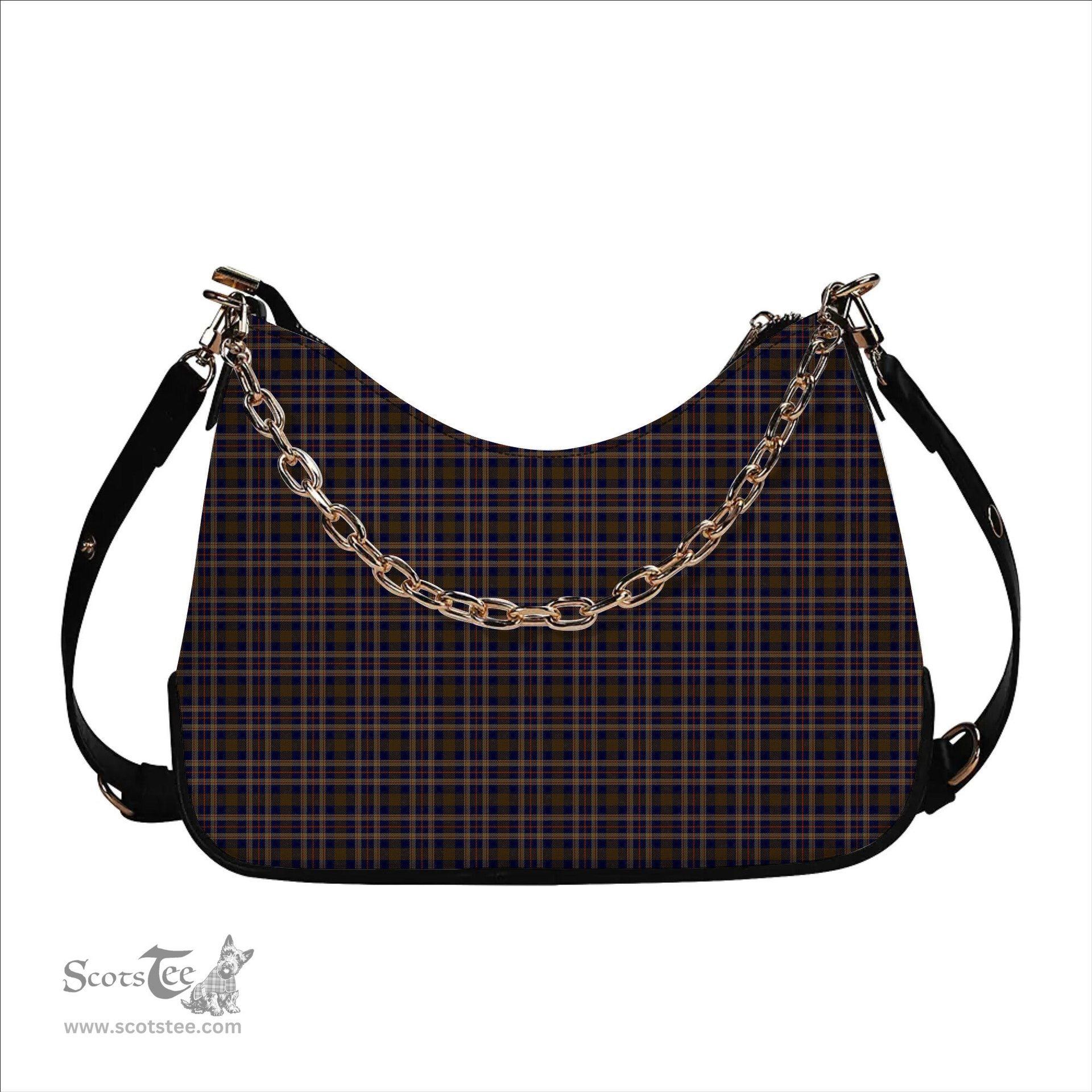 ScotsTee Shop Scottish Rutherford Simon Travis Alan Hunting Tartan Handbag Women's Shoulder Bag With Chain