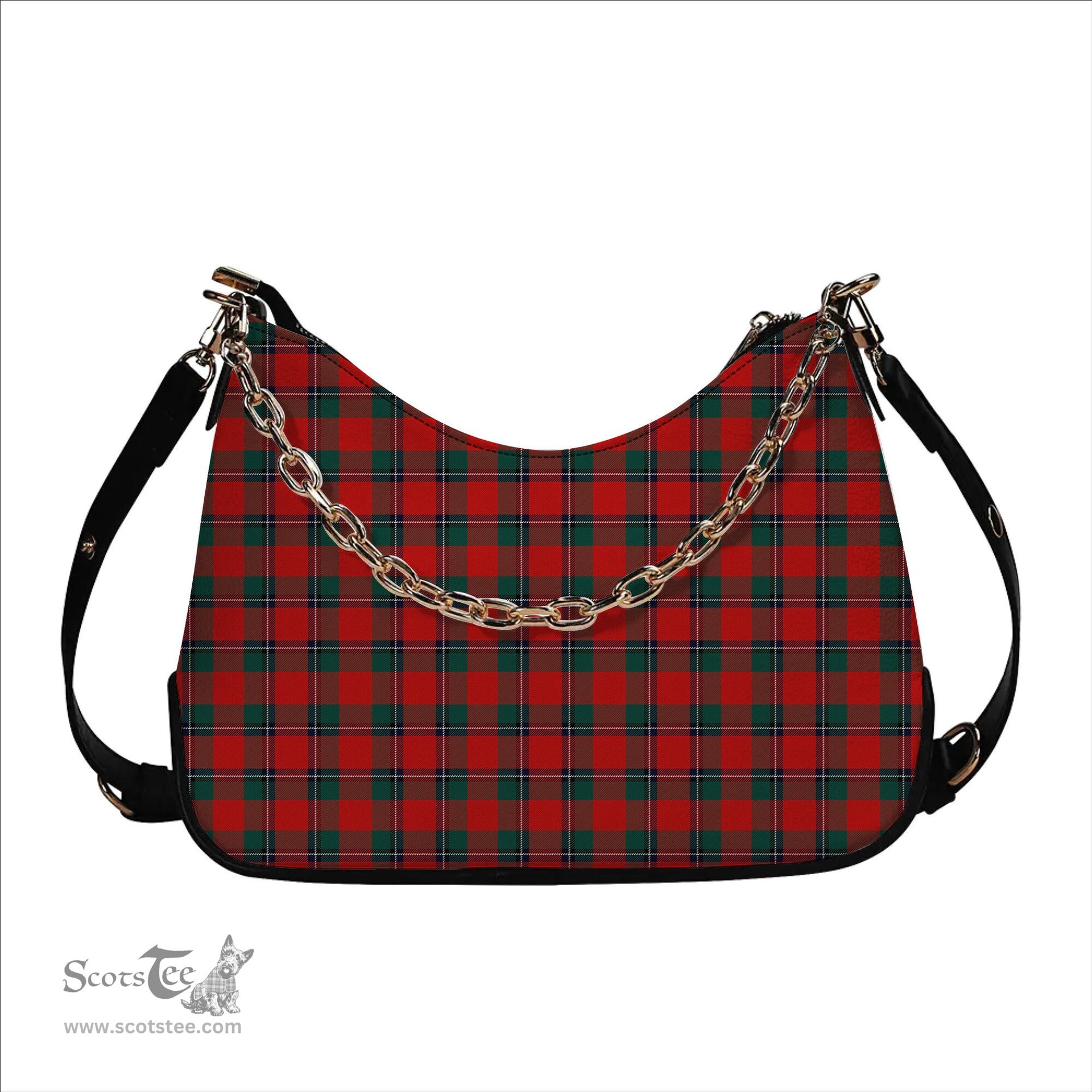 ScotsTee Shop Scottish Sinclair Modern Clan Tartan Handbag Women's Shoulder Bag With Chain