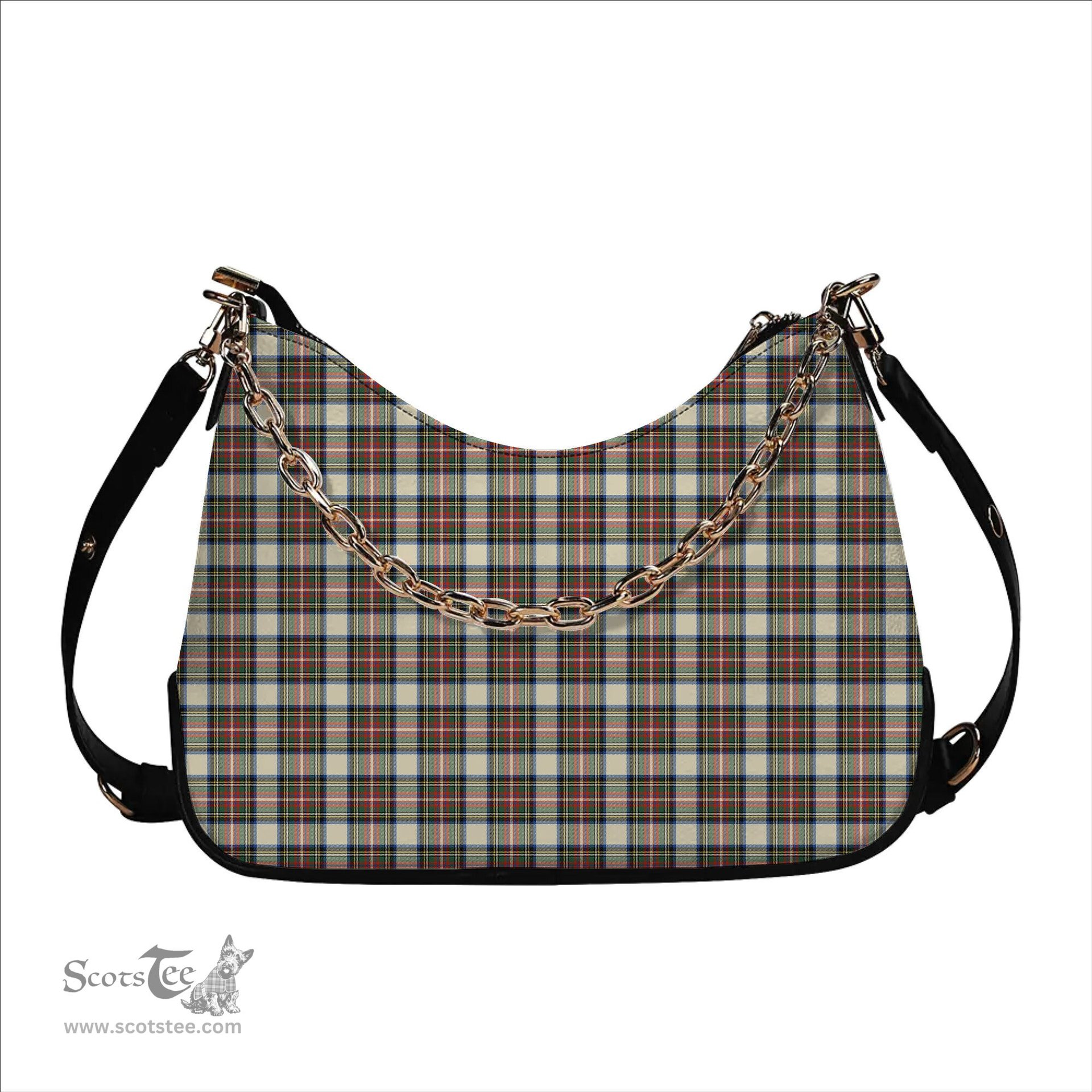 ScotsTee Shop Scottish Stewart Dress Ancient SC Tartan Handbag Women's Shoulder Bag With Chain