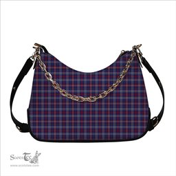 ScotsTee Shop Scottish Parker USA Tartan Handbag Women's Shoulder Bag With Chain