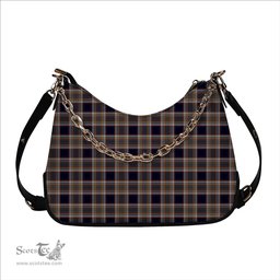 ScotsTee Shop Scottish Stewart Navy Tartan Handbag Women's Shoulder Bag With Chain