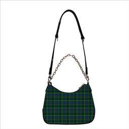 ScotsTee Shop Scottish Stewart Hunting Modern SC Tartan Handbag Women's Shoulder Bag With Chain
