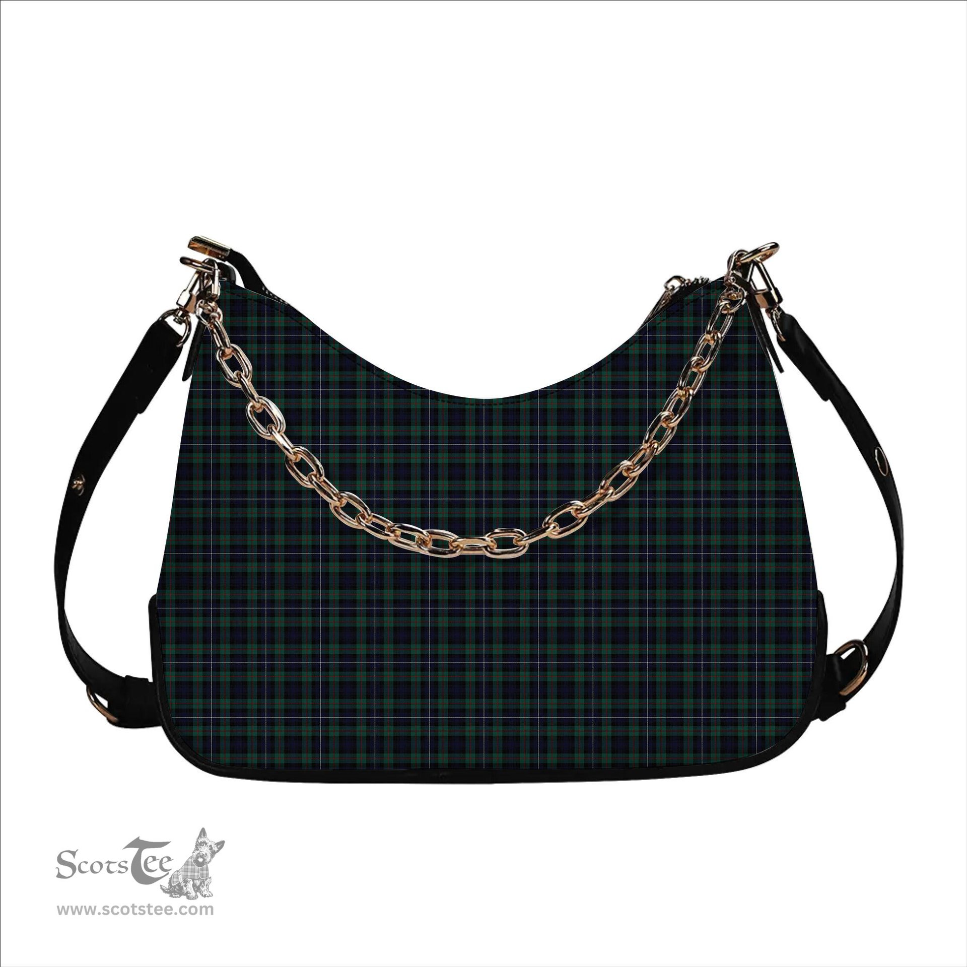 ScotsTee Shop Scottish Robertson Hunting #2 Modern Tartan Handbag Women's Shoulder Bag With Chain