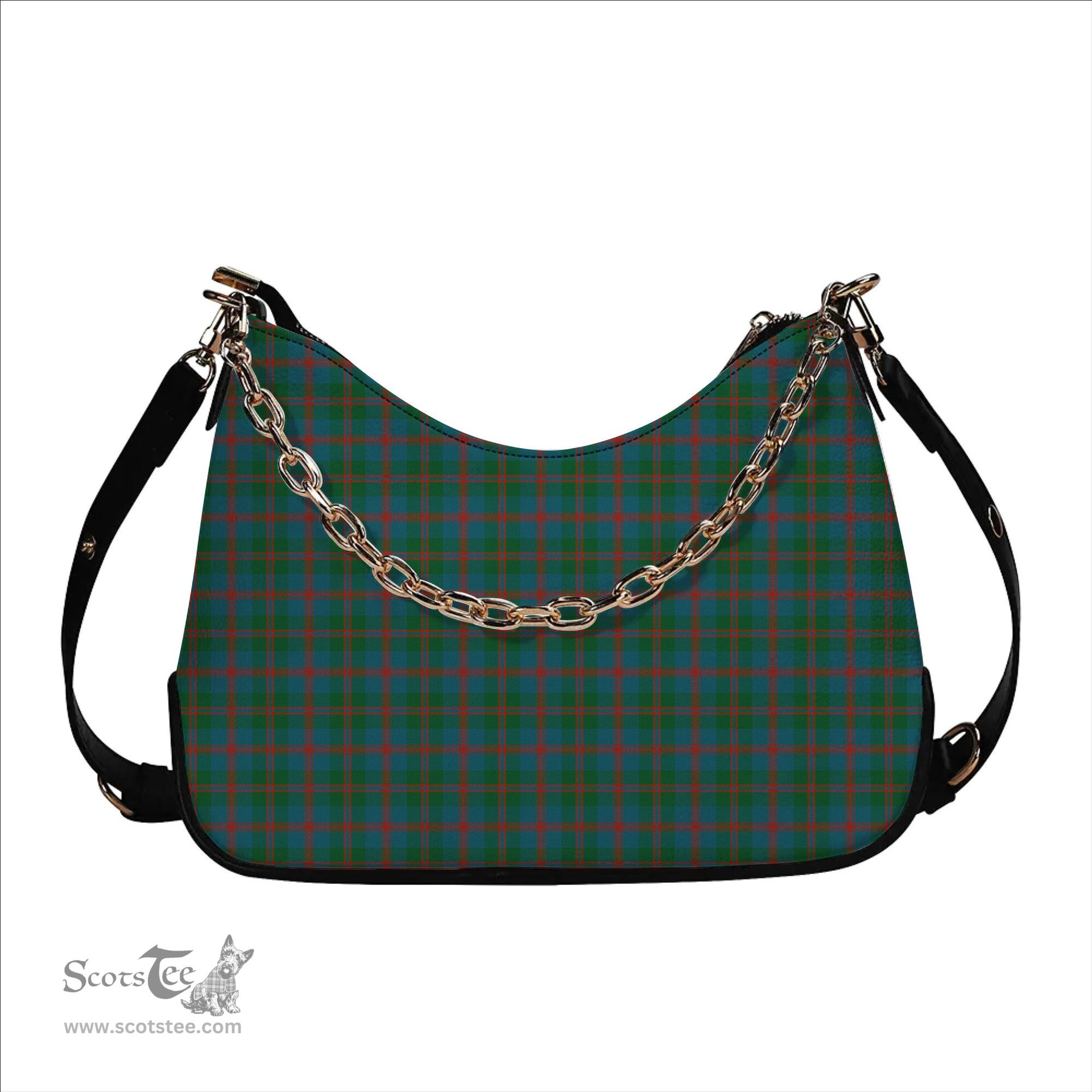 ScotsTee Shop Scottish Robertson of Struan Ancient Tartan Handbag Women's Shoulder Bag With Chain