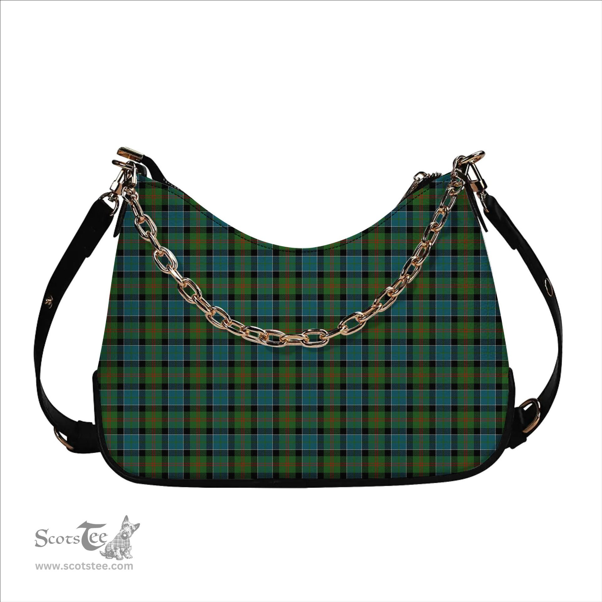 ScotsTee Shop Scottish Paterson Ancient Tartan Handbag Women's Shoulder Bag With Chain