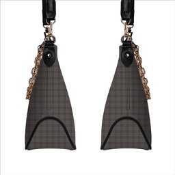 ScotsTee Shop Scottish Stewart Grey Tartan Handbag Women's Shoulder Bag With Chain