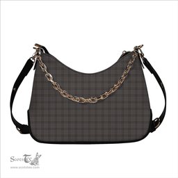 ScotsTee Shop Scottish Stewart Grey Tartan Handbag Women's Shoulder Bag With Chain
