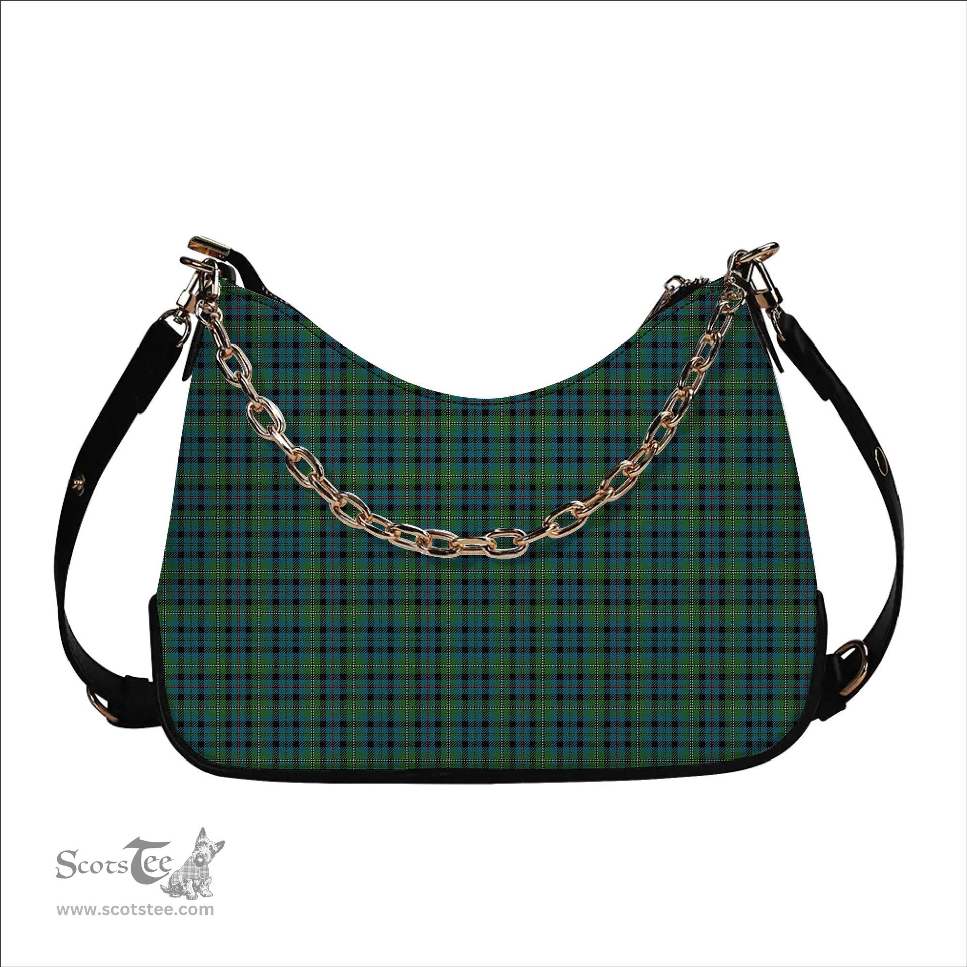 ScotsTee Shop Scottish Stephenson Hunting Ancient Tartan Handbag Women's Shoulder Bag With Chain