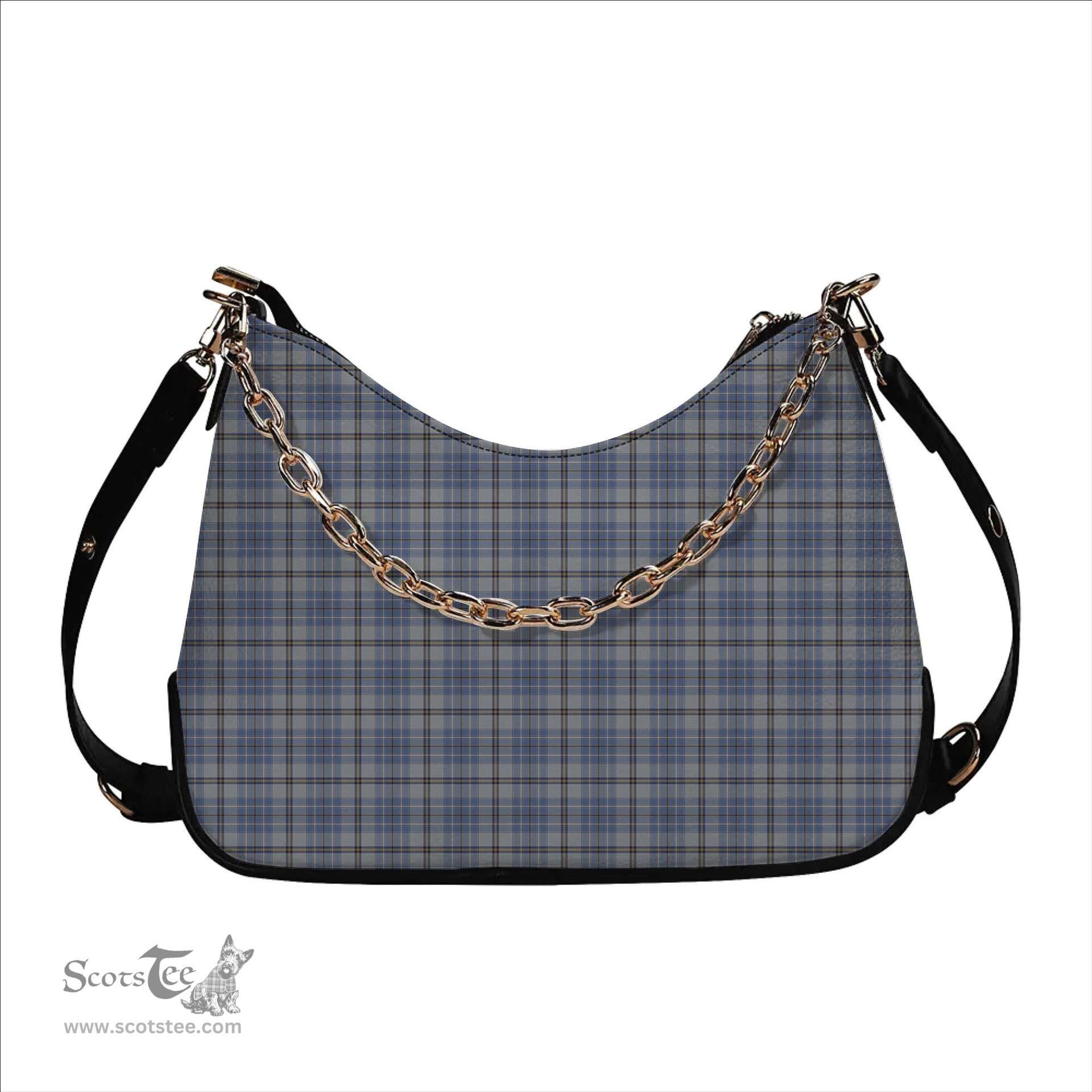 ScotsTee Shop Scottish Tweedie Tartan Handbag Women's Shoulder Bag With Chain